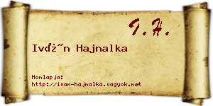 Iván Hajnalka névjegykártya