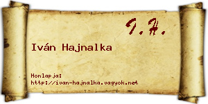Iván Hajnalka névjegykártya