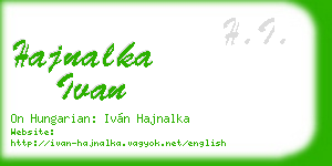 hajnalka ivan business card